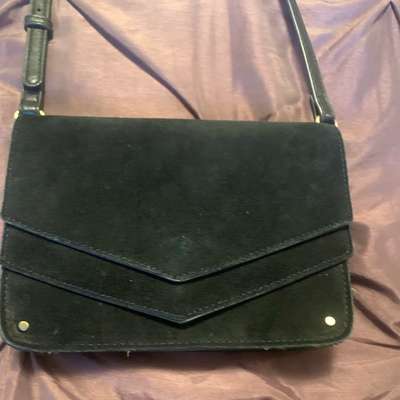 Leather and Suede Clutch with Shoulder Strap - Picture 5 of 9